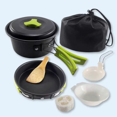Marmita Set Camping Para 2 Personas de Aluminio Teflonado 