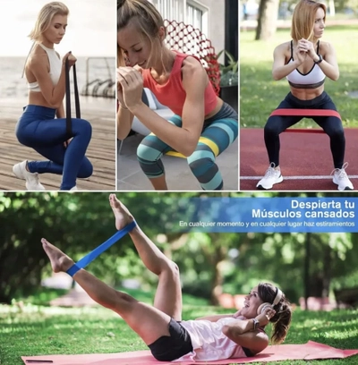 5 Cintas Elásticas Gym Entrenamiento Gluteos Pilates Resistencia