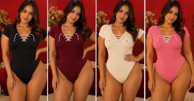 Body Morley con cordon y escote V dama