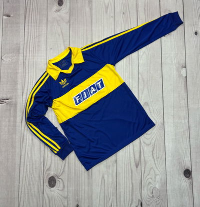 Camiseta manga larga Boca FIAT retro x curva