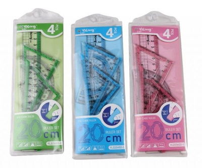 SET REGLA X 4 PC
