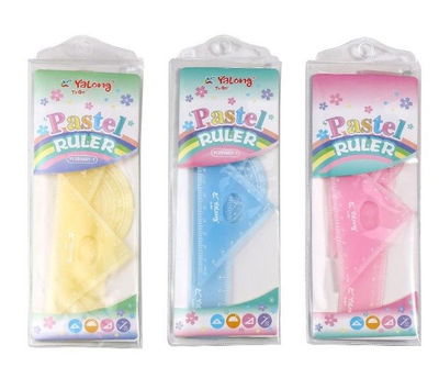 SET REGLA PASTELES X 4 PC