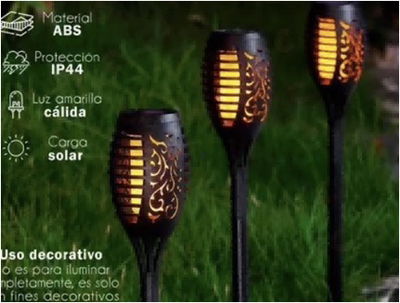 Estaca solar flama fuego X 4 UNIDADES