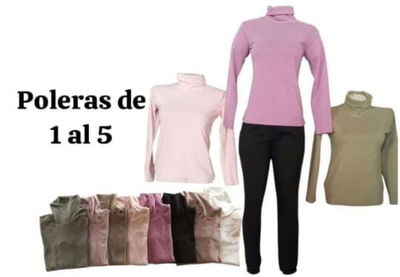 Pack x 5 - Poleras Darlon Velvet dama talle 1 al 5