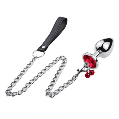 PLUG STRASS ROJO CON CADENA (Nivel intermedio)