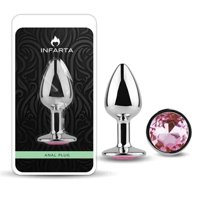 PLUG ANAL METALICO CON STRASS ROSA (nivel inicial)