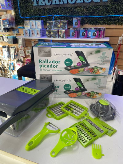 RALLADOR PICADOR DE FRUTAS Y VERDURAS 16 EN 1