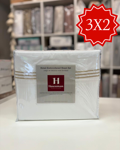 3X2 JGO DE SABANAS HAUSSMAN SENSACION 1000 HILOS TWIN/FULL/QUEEN/KING