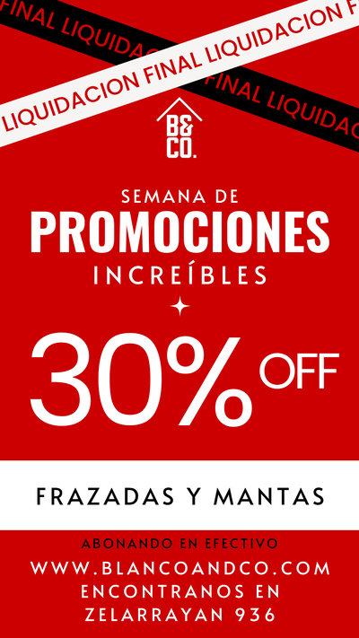 30% OFF EN FRAZADAS Y MANTAS