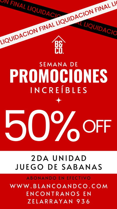 50% OFF EN LA 2DA UNIDAD EN SABANAS