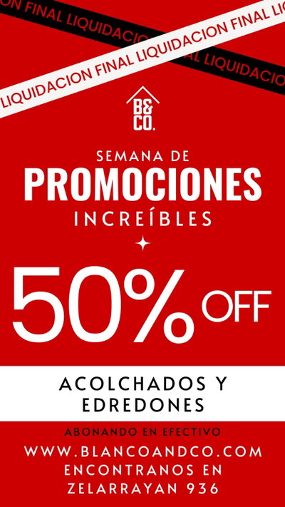 50% OFF EN ACOLCHADOS Y EDREDONES