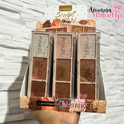 Paleta iluminador, contorno y bronzer Pink 21
