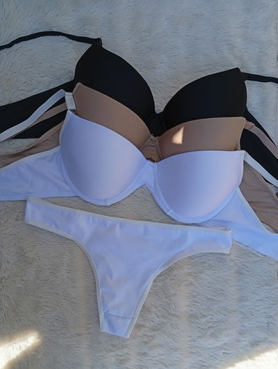 Conjunto microfibra armado, push up, colores clasic. Nalyd