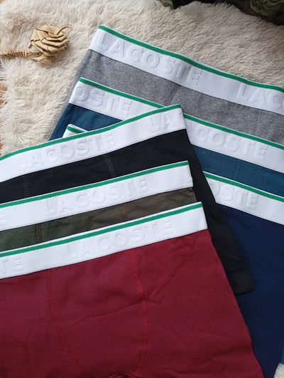 Boxer Lacoste elastico blanco bordado, Premium 