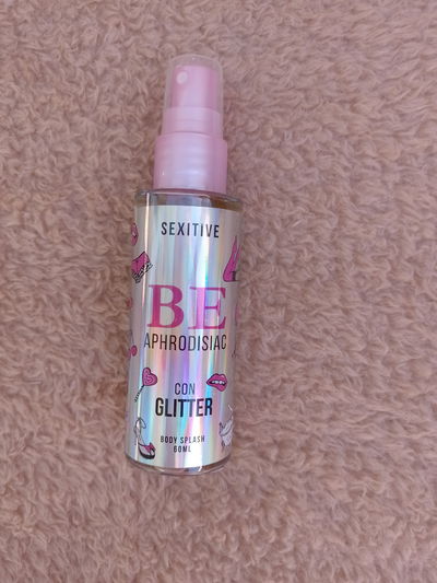 Perfume "Be Aphrodisiac" con glitter, body splash