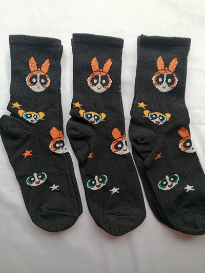 Tennis CHICAS SUPERPODEROSAS NEGRO. Adulto algodon