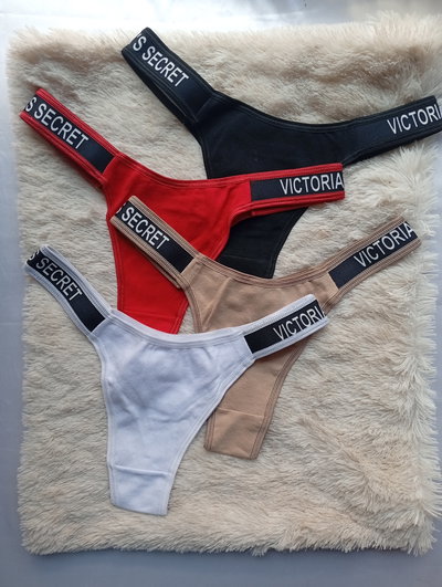 Less en V elastico Victorias secret, negro. colores lisos (1/2 Docena)