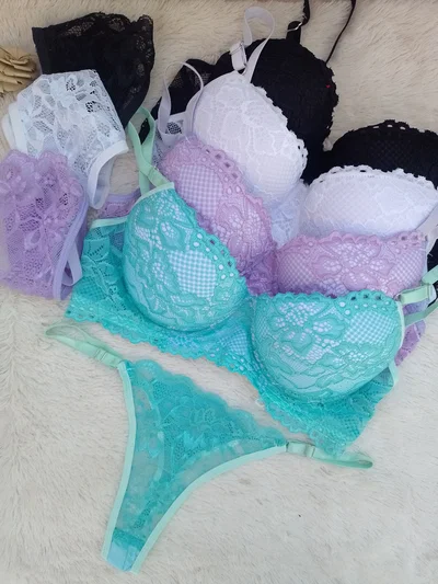 Conjunto Armado full encaje pastel, less regulable. Miaylen (CURVA)