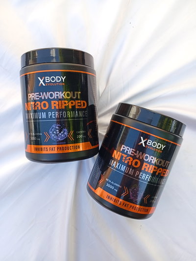 Pre entreno Nitro Ripped + quemador XBody maximun performance 300grs