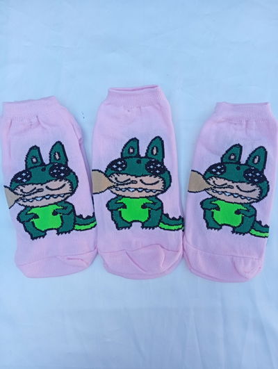 Soquete LABUBU DINO, Rosa. Adulto