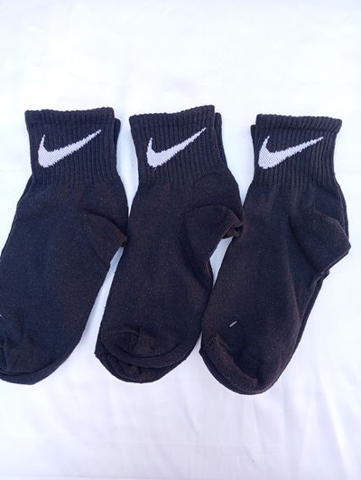 Soquete 1/4 NIKE NEGRO PIPA BLANCA Adulto, Algodon