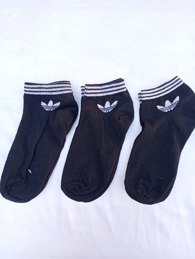 Soquete algodon ADIDAS NEGRO LOGO BLANCO
