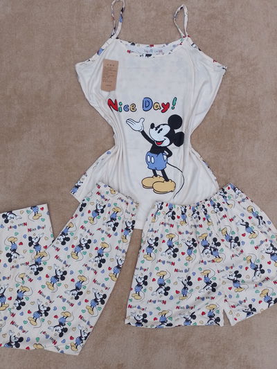 Pijama 3 piezas Animadas (Mickey) Musculosa importadas