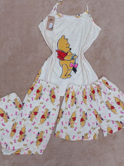 Pijama 3 piezas Animadas (Whinnie Pooh) Musculosa Importadas 