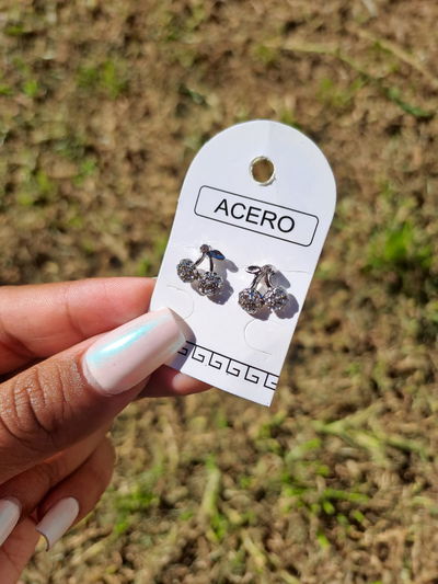 Aritos acero quirúrgico cereza