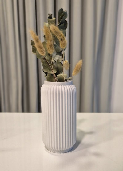 Florero rayado 3D BLANCO 
