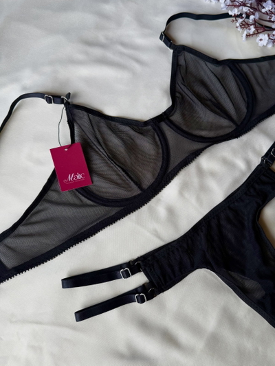 Conjunto Aro microtul negro