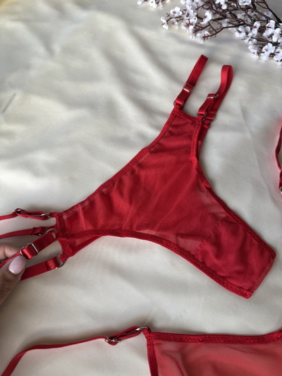 Conjunto Aro microtul rojo