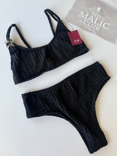 Bikini Tiro Alto Bambula Negro