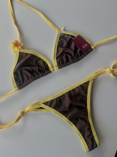 Bikini Yuli • Chocolate con amarillo 