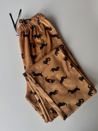 Pantalón Pijama Plush Perrito Salchicha 