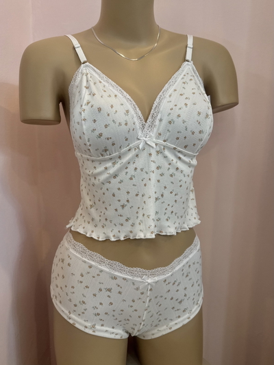 Pijama Daisy Flores Marrones