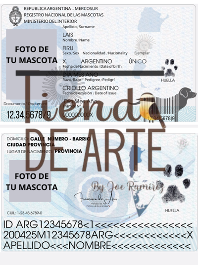 DNI para MASCOTAS.  🐱🐶🐹 (IMPRIMIBLE)