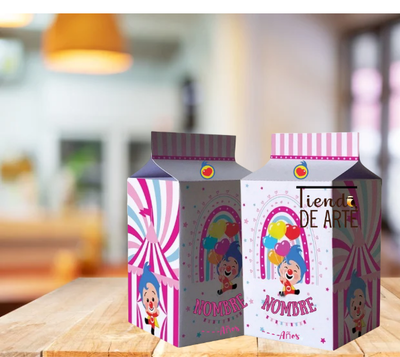 Milk box Plim Plim 🎪 IMPRIMIBLE