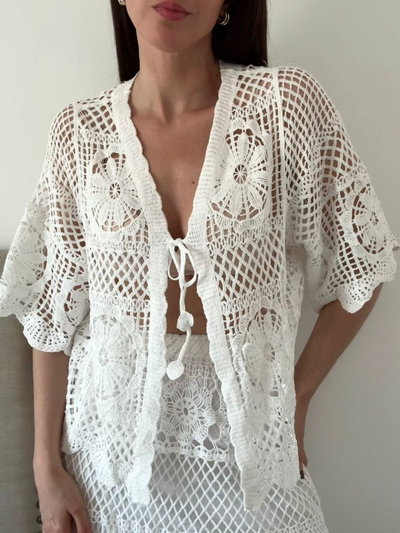 Chaleco REGINA manga 3/4 crochet mandala
