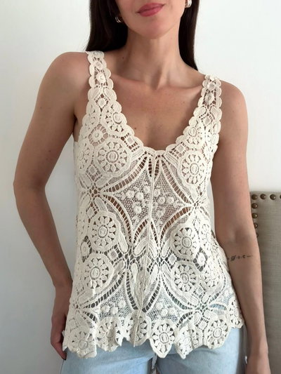 Musculosa VIENA escote v crochet