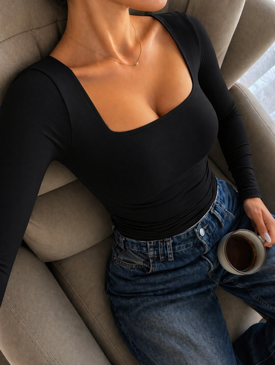 Body JULIA escote cuadrado m/larga