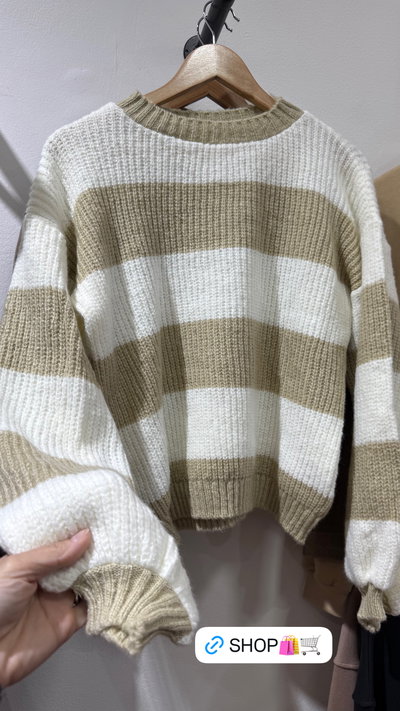 Sweater rayado manga globo
