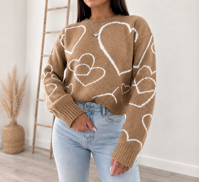 Sweater corazón lana frizz