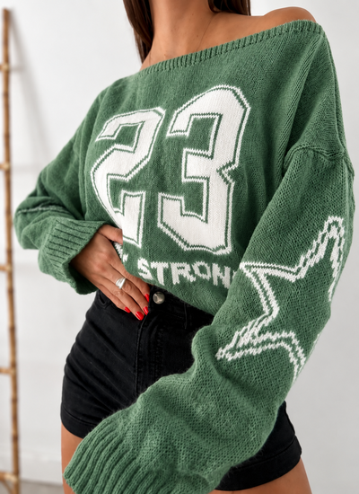 Sweater cuello bote lana