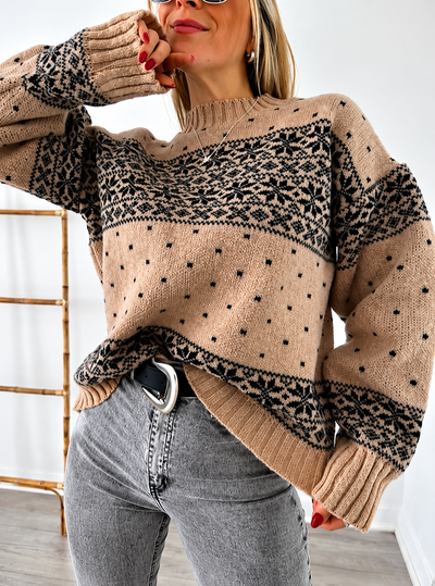 Sweater lana frizz estampada