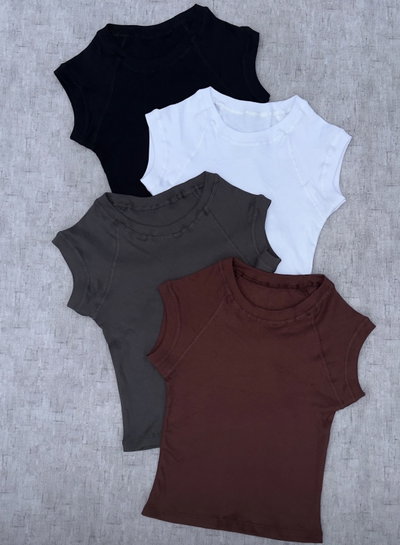 Remera de algodon rib