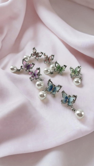 Aros mariposa y perla