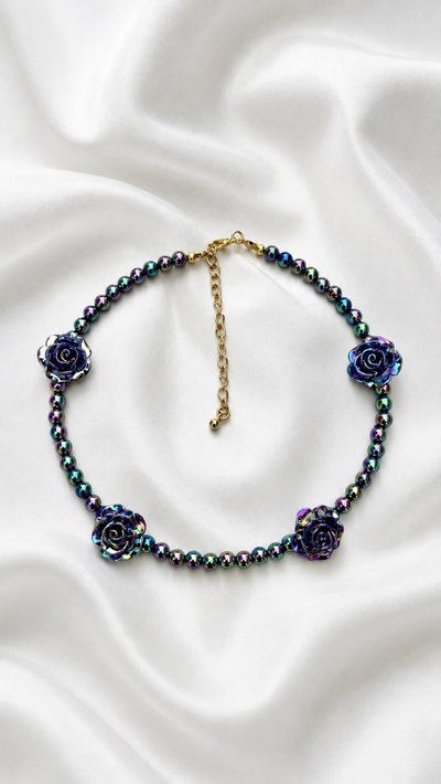 Choker perlas y rosas
