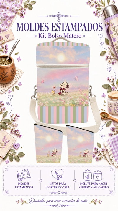 Moldes Estampados - Kit Bolso Matero Mod 953