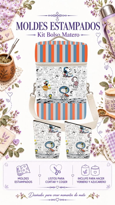 Moldes Estampados - Kit Bolso Matero Mod 945